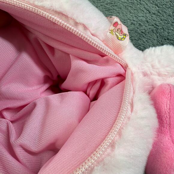 Kirby Valentine's Plush Crossbody Bag Zip Close Pink Fluffy Soft - Picture 4 of 7